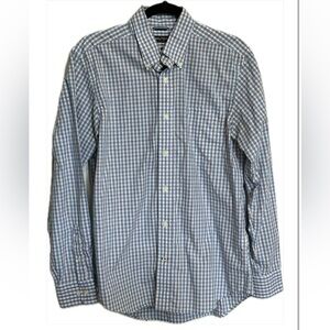 Nautica Slim Fit Wrinkle Resistant Plaid Shirt Light Blue & Gray Men’s Medium
